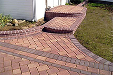 Walkway and stairs of red pavers