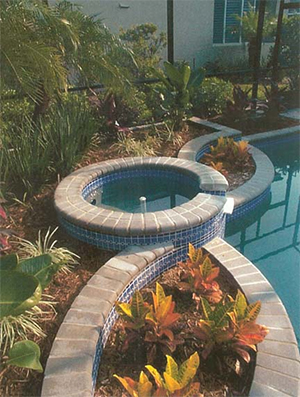 Pool plant retainers with circular waterfall
